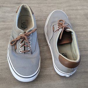 Vans "Era" in gray with leather accents - men's 9/women's 10.5